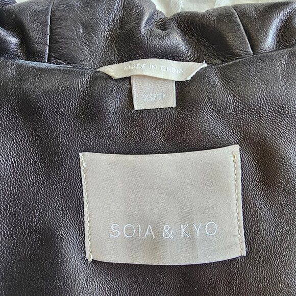 Soia & Kyo Beka Hooded Leather Jacket - 2016 - Black - Sz XS - Picture 7 of 16